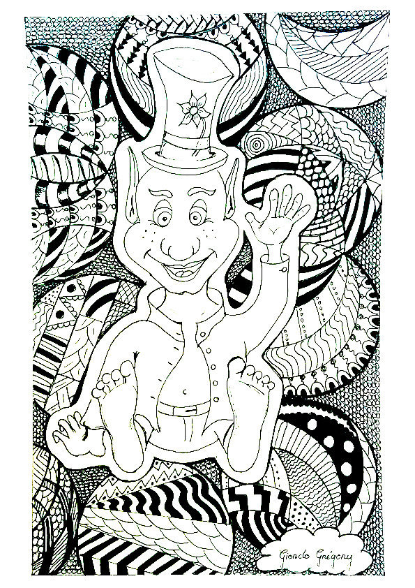 Coloriage Adultes Zentangle Op Art - Adulte à imprimer